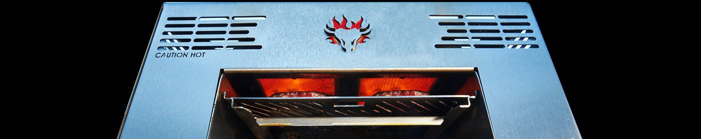 Image of Blazing Bull Grill Searing Steaks