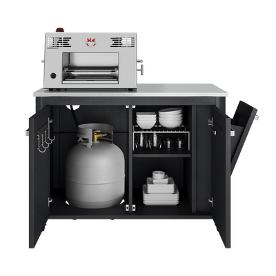 Schwank Grill + Modern Grill Table (Large) + Cover