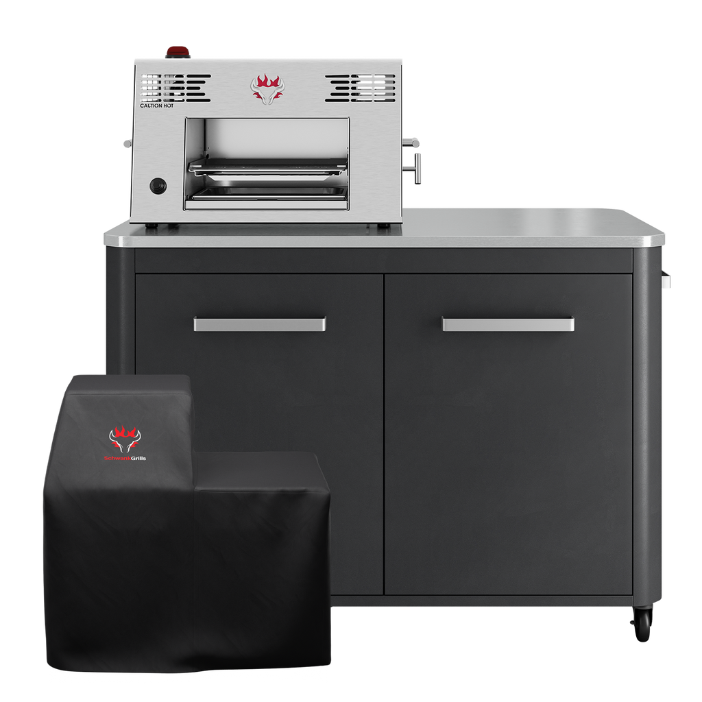 Schwank Grill + Modern Grill Table (Large) + Cover