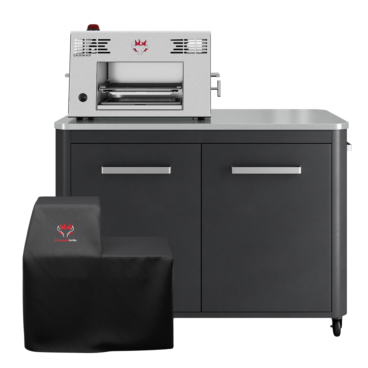 Schwank Grill + Modern Grill Table (Large) + Cover