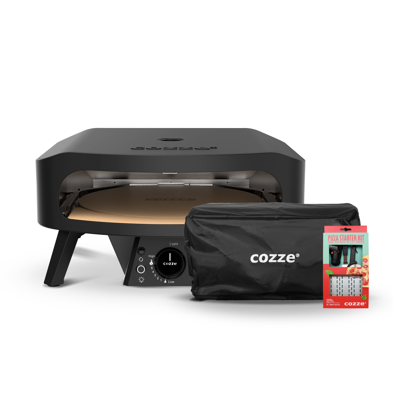 13" Rotating Pizza Oven + Cover + Starter Kit