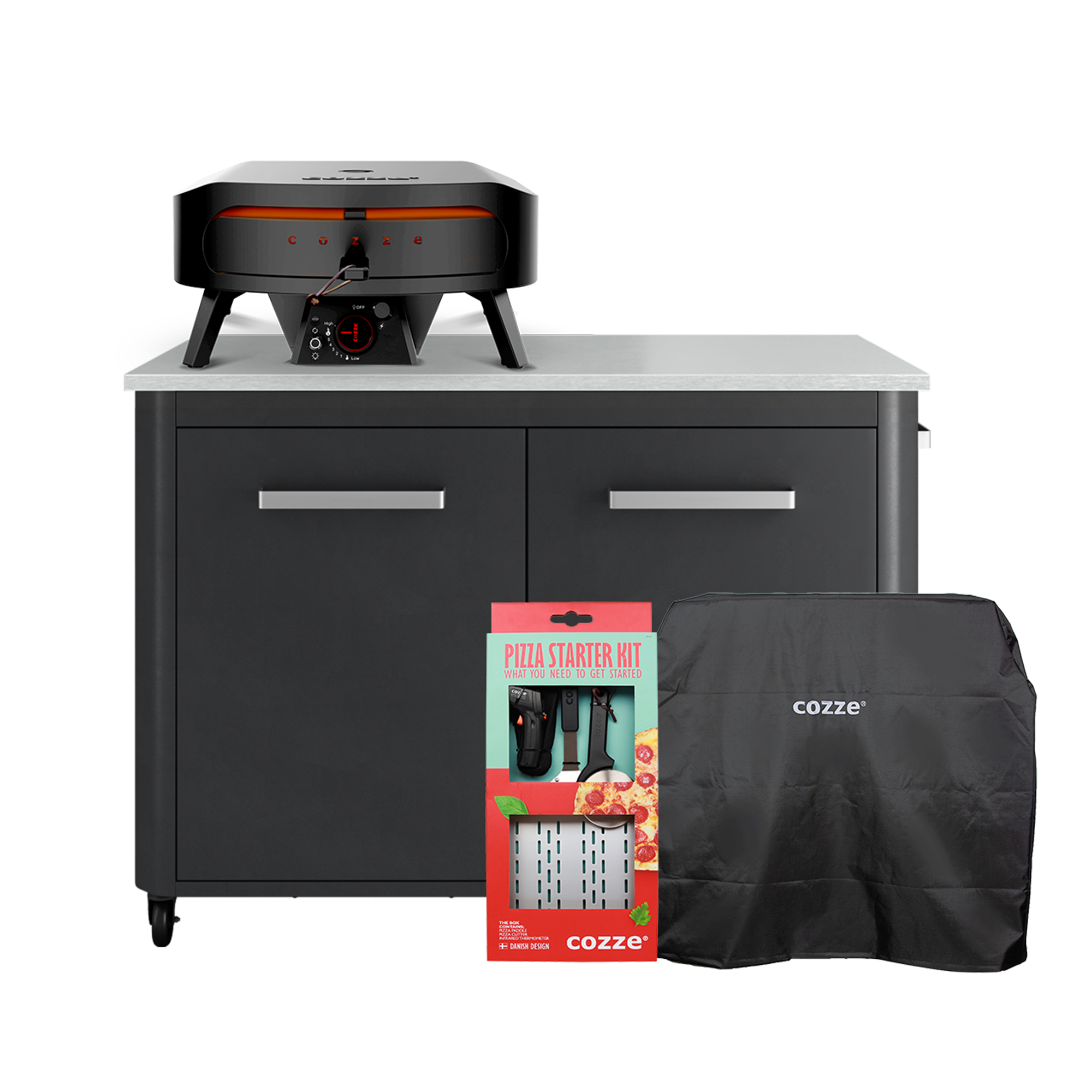 Rotating Pizza Oven  + Large Table + Cover + Starter Kit
